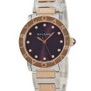 ブルガリ BVLGARI ブルガリブルガリ BBL33C7SPG/12 102622 未使用 K18PG×SS 純正12Pダイヤ 紫 メンズ レディース 腕時計自動巻き パープル 【中古】