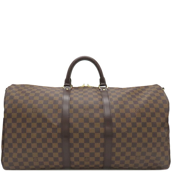 ルイヴィトン LOUIS VUITTON ボストンバッグ キーポル バンドリエール 55 ダミエキャンバス ダミエエベヌ ゴールド金具 茶 鍵/パドロック欠品 N41414 MB1026【中古】