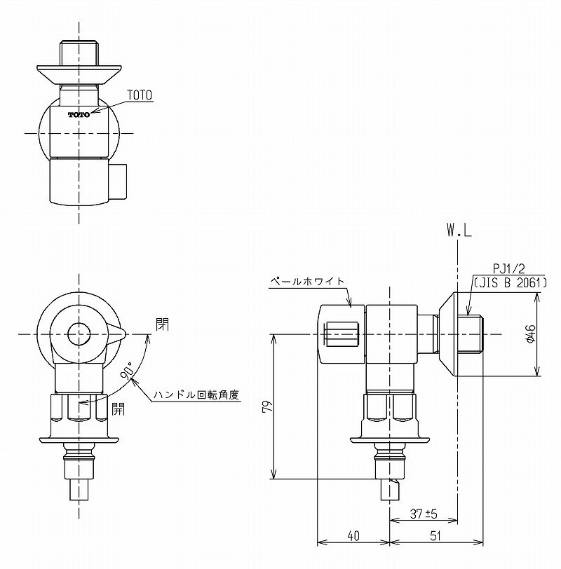 【楽天市場】TOTO 緊急止水弁付洗濯機用水栓「ピタットくん」 緊急止水弁付横水栓 寒冷地用 TW11RF：リライフプラザ 楽天市場店