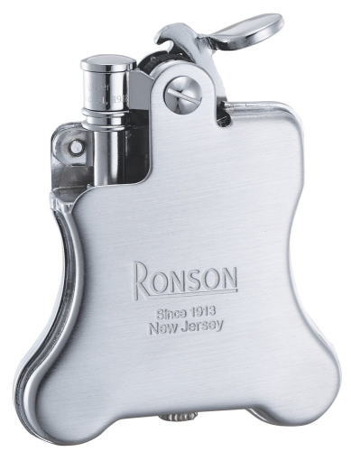 RONSON R01-1025 オイル<strong>ライター</strong> ロンソン バンジョー クロームサテン ロゴ入
