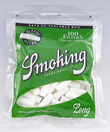 【Smoking】スモーキング　フィルタークラシック　ロング　手巻きタバコ用　フィルター　グリーン　無香料　100本