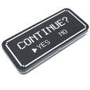 【缶ペンケース】CONTINUE? デザイン柄 ブリキ缶 カンペンケース