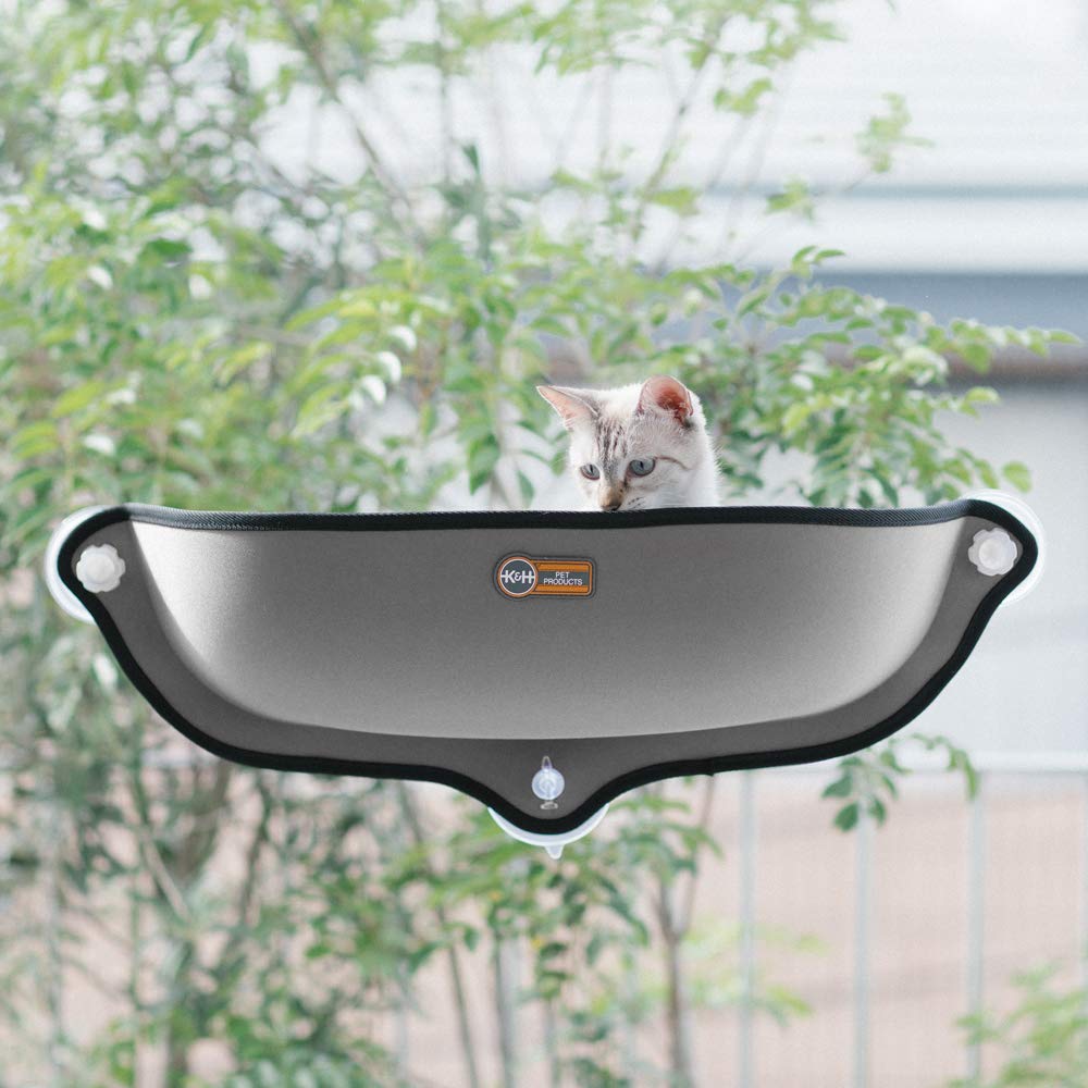 KH WINDOW BED KITTY SILL GREY K&H イージーマウント ウィンドウ ベッド グレー 猫用 【送料無料】（エアバギー 猫 ペット用）