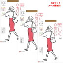【3足セット】満足 美しく心地いい ストッキング (5サイズ・全11色)(伝線しにくい・ウエストやわらか・つま先補強) パンスト レディース 福助 メール便送料無料