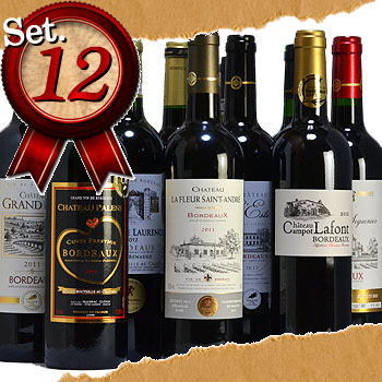 金賞受賞ボルドー赤ワイン12本 送料無料 フランス 金賞ワイン12本セット　[送料無料]　　Bordeaux wine wineset金賞受賞ボルドー12本いま飲み頃のワインばかり 送料無料 飲み比べセット