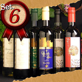 ふだん飲みデイリーワイン6本セットイタリア、スペイン、チリワイン6本セット　送料無料