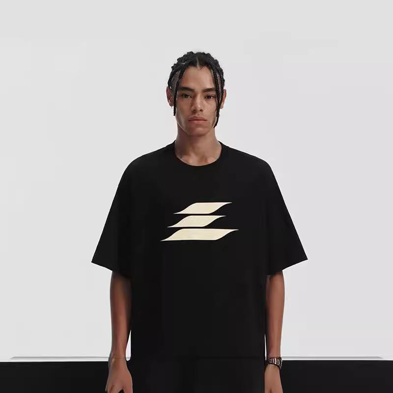 Tシャツ メンズ 抗菌 ヘビーウェイト ビッグシルエット ドロップショルダー ロゴプリント トレンド ストリート アメリカンカジュアル 夏 普段着 綿100% 黒 ベージュ ワインレッド