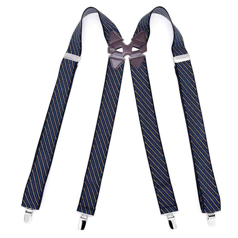 サスペンダー メンズ 強力伸縮性 Y型 4点クリップ 長さ調節可能 ジャカード織り ビジネス フォーマル 通勤 結婚式 オフィス(x10)