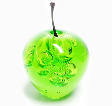 りんご 置物 オブジェ ペーパーウェイト アップル apple グリーン（りんご 置物 オ…...:n-l:10000683