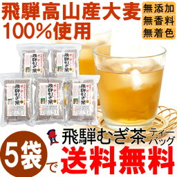 ◆なべしま銘茶 【水出し推奨】飛騨むぎ茶 10g×20バッグ×5袋◆【送料無料】