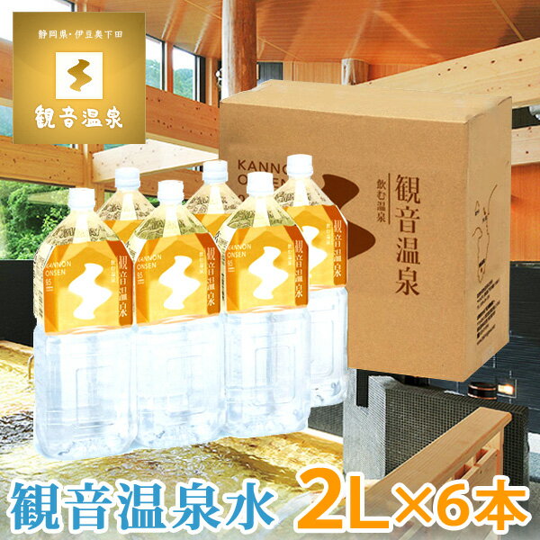 【飲む温泉】観音温泉水 2L×6本入り★/★【包装・熨斗・同梱不可】【観音温泉水/ミネラルウォーター/温泉水/ペットボトル入り/アルカリ水/水 2リットル】