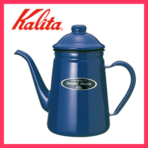 Kalita カリタ #52113　細口ホーローポット　1L　ブルー　ハンド ドリップポット ホーロー注ぎ口が細い/コーヒーメーカー/コーヒーケトル/ポット/やかん/家庭用/ギフト/プレゼント/贈答/
