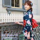 【最大1000円OFFクーポン】浴衣 レトロ レディース セット 変わり織り浴衣3点セット「紺地に朝顔と麻の葉」 浴衣 紺 朝顔