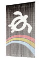 バンブーカーテン レインボーホヌ（ウミガメ）バンブーのれん・竹のれんハワイアンデザインをシックにアレンジ♪【アジアン雑貨・アジアンインテリア・アジアンテイスト】