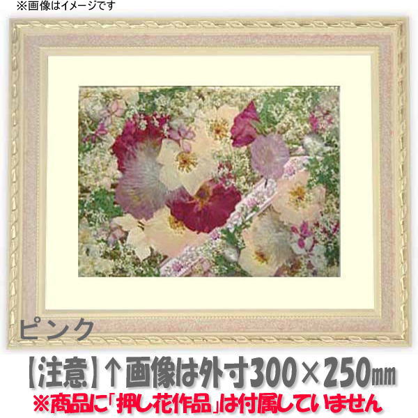 【レビューを書いてポイント10倍】押し花額縁　5663/ピンク　49額サイズ（ガラス寸法483×393mm）【押し花用額縁】淡い雰囲気の作品によくマッチします。【額縁】