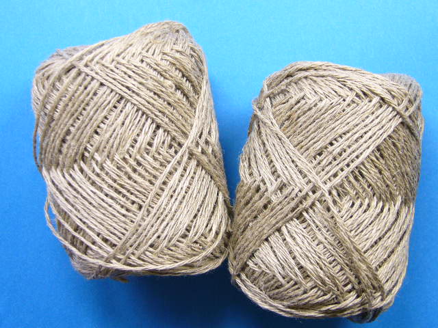 麻（リネン）100％手編み糸2玉セット