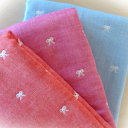 【ネコポス送料無料】【リボン】ふんわり六重織ガーゼ生地(中厚)約70x50cm