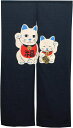 のれん 85X150cm 抜染招きネコ 日本製 和風 コスモ 綿100% 目隠し 壁飾り 可愛い ネコ 猫 2021 送料無料
