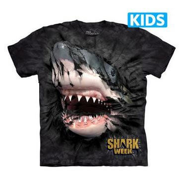 The Mountain Tシャツ Shark Week Breakthrough (Breakthrough サメ 鮫 Shark Week キッズ 子供用)【輸入品】半袖