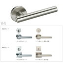 カワジュン製 レバーハンドル V4 ドアノブ 錠付き 室内ドア 建具 ドアハンドル ドアレバー 空錠 表示錠 間仕切錠|レバー ハンドル トイレ 玄関 金物 diy 日曜大工 鏡面仕上げ 丸棒