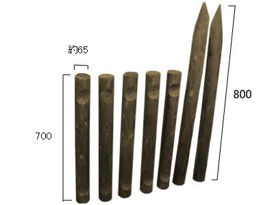 丸太柵A700タイプ【防腐防蟻処理済】（色：チョコレート）