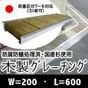 木製グレーチング長さ約600mm・幅約200mm【モスグリーン色:保存処理木材仕様】【側溝蓋/溝蓋/蓋/グレーチング/カバー/U字側溝/溝カバー/国産/杉/天然木/ACQ/間伐材/木製】