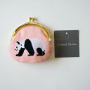 アニマルシリーズ AnimalSeries がま口ポーチ パンダ GF-498 panda ぱんだ GamaguchiPouch 小銭入れ 小物収納 財布 動物 ピンク グリーンフラッシュ GreenFlash (メール便可!!)