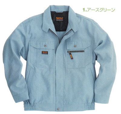 7031 春夏用長袖ブルゾン クロカメ被服（WORKBOX） 作業着・作業服【50％OFF＋社名刺繍無料】 S〜5L ポリエステル85％・綿15％