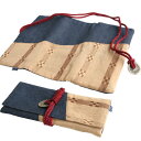 ファスナー付き琉球道中財布【ミンサー/茶】(カードも入る現代仕様)寛永通宝の古銭付き