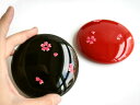 琉球漆器乙女鏡【寒緋桜】【楽ギフ_包装選択】桜の花びらが舞い散る艶のある漆器…日本のお土産として