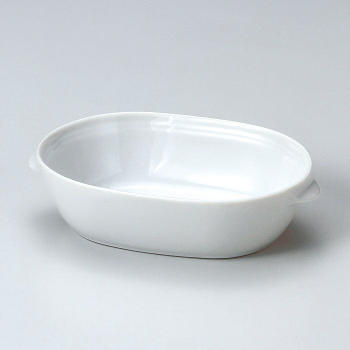 ホワイト オーバル グラタン 16cm 白 おしゃれ かわいい <strong>日本製</strong> 陶器 美濃焼 楕円 洋食器 オーブン