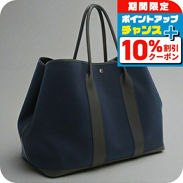 ＼10%OFFクーポン★21日10時まで／【中古】 エルメス トートバッグ レディース ブランド ガーデンパーティGM HE93351 ネイビー バッグ 軽量 手提げ 高級 おしゃれ プレゼント 女性 実用的 かわいい
