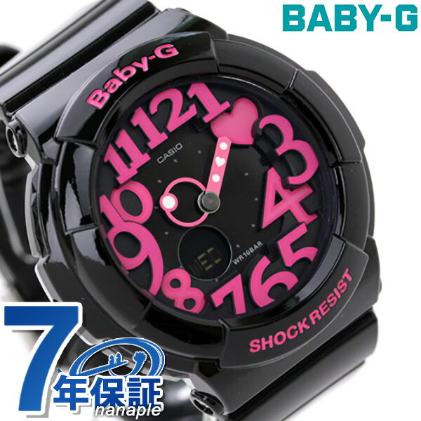 カシオ Baby-G 腕時計 ベビーG ネオンダイアルシリーズ ブラック×ピンク BGA-130-1BDR