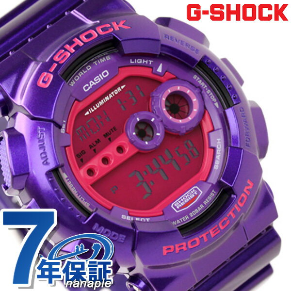 CASIO G-SHOCK G-ショック クレイジーカラーズ 高輝度LEDバックライト パープル×レッド GD-100SC-6DRカシオ Gショック Crazy Colors GD-100 GD-100SC-6