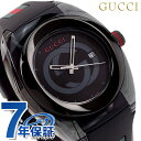 グッチ 時計 スイス製 メンズ 腕時計 YA137107A GUCCI シンク 46mm オールブラック×マルチカラー