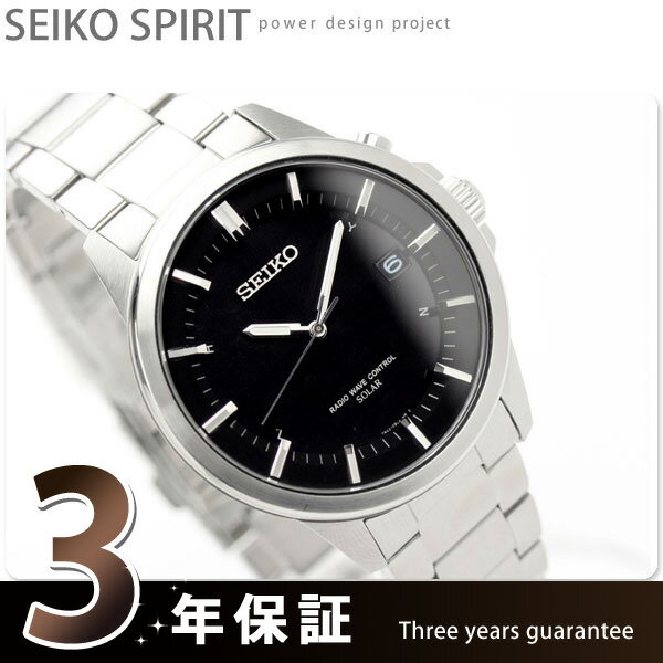 セイコー 電波 ソーラー 腕時計 スピリット ブラック SEIKO SPIRIT SBTM127