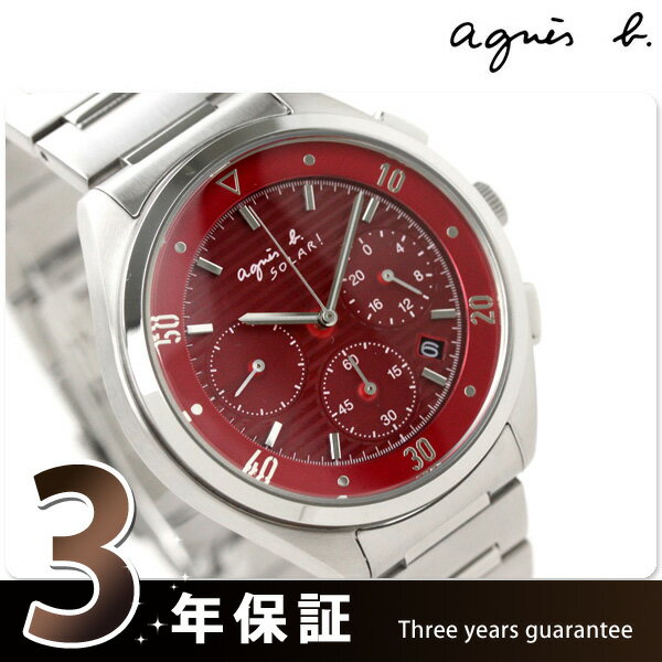 agnes b.（アニエスベー）アニエスb メンズ 腕時計 ソーラー クロノグラフ レッド FBRD989