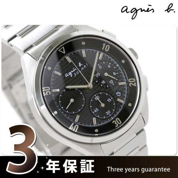 agnes b.（アニエスベー）アニエスb メンズ 腕時計 ソーラー クロノグラフ ブラック FBRD990