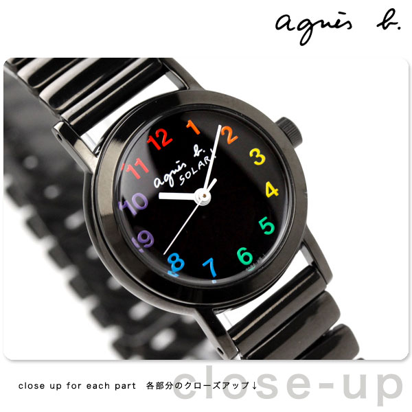 アニエスベー agnes b. レディース 腕時計 ソーラー オールブラック×マルチカラー FBSD994
