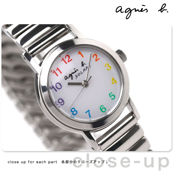 アニエスベー agnes b. レディース 腕時計 ソーラー シルバー×ホワイト×マルチカラー FBSD995