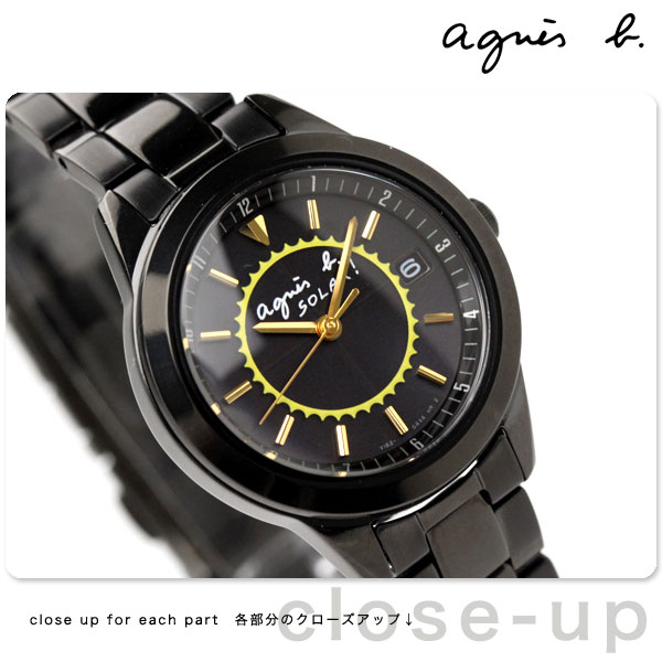 アニエスベー agnes b. レディース 腕時計 ソーラー ペアウォッチ オールブラック FBSD996