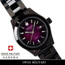 スイスミリタリー SWISS MILITARY レディース 腕時計 ELEGANT BLACK パープル ML191