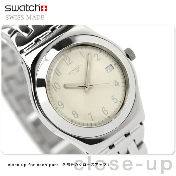 Swatch スウォッチ スイス製 腕時計 FOLLOW WAYS クリーム YLS441G