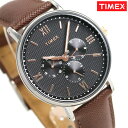 タイメックス 腕時計 メンズ サウスビュー マルチ 41mm アナログ TW2T35000 TIMEX ブラック×ダークブラウン 革ベルト 時計【あす楽対応】
