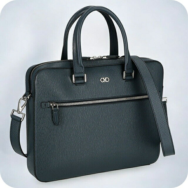 フェラガモ ビジネスバッグ メンズ Ferragamo 240986CALF MEZZA 757 912 ネイビー 軽量 A4 ノートpc ブランド 高級 おしゃれ プレゼント 男性 実用的 かっこいい
