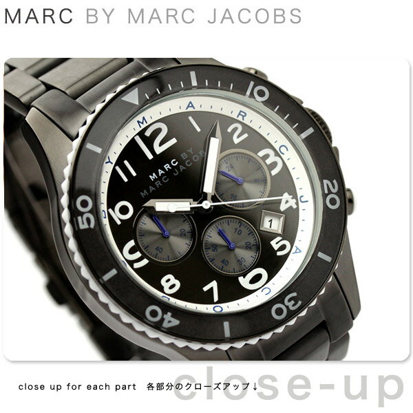 マーク バイ マーク ジェイコブス MARC by MARC JACOBS メンズ 時計 Marine Collection Rock46 ブラック MBM5025