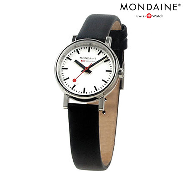 MONDAINE モンディーン 腕時計 Evo エヴォ レディース ブラックレザー×ホワイト A658.30301.11SBBスイス製 腕時計 モンディーン A658.30301.11SBB