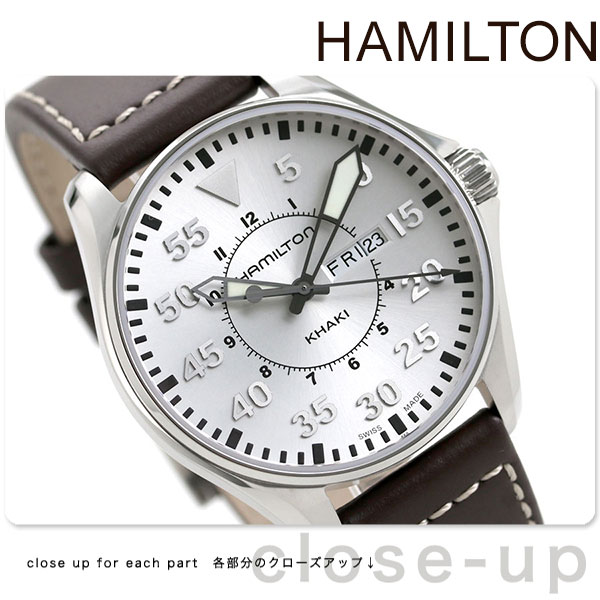 HAMILTON KHAKI NI[c J[toh H64611555HAMILTON n~g Khaki Pilot J[L pCbg 42mm ..