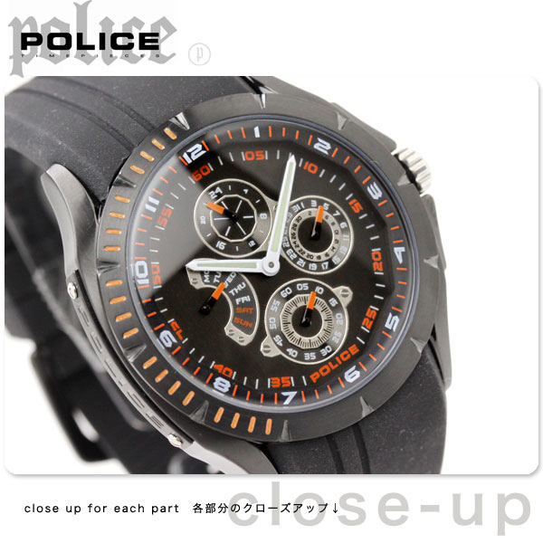 POLICE ポリス 時計 メンズ ストライカー マルチファンクション ブラック×オレンジ PL.11425JSB/02ポリス POLICE STRIKER PL.11425