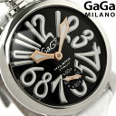 ガガミラノ GaGa MILANO MANUALE ACCIAIO ホワイト×ブラック レザーベルト 5010.6ガガミラノ GaGa MILANO 48mm 手巻 5010.6